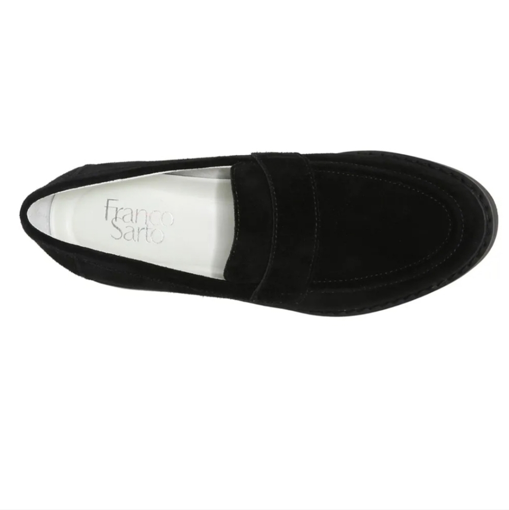 NWOT Franco Sarto Carol 3 Genuine Suede Loafers in Black Sz. 9.5 - Picture 2 of 13